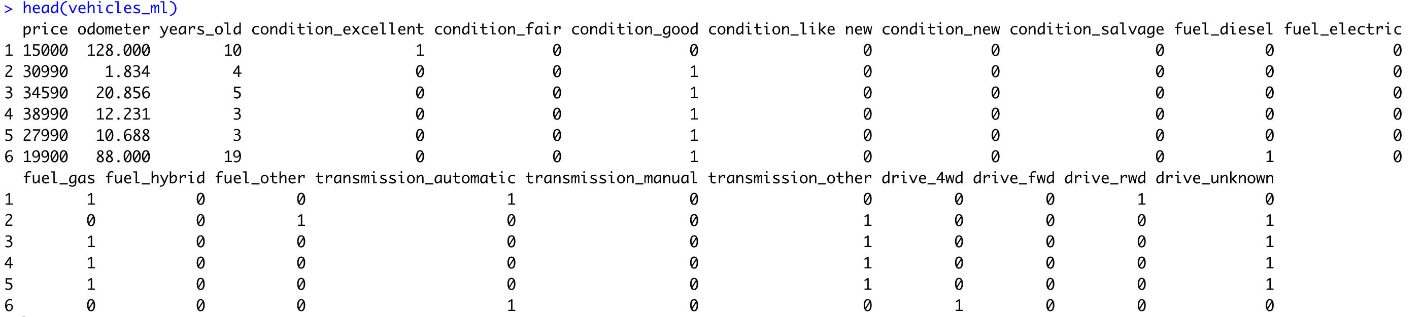 Image 14 - Dataset with dummy variables